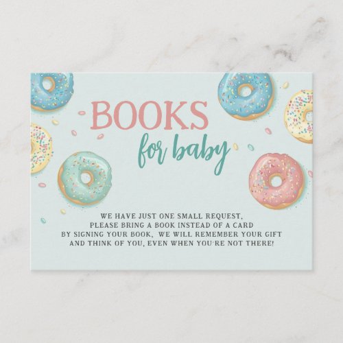 Books for Baby Cute Donuts Baby Shower Enclosure Card