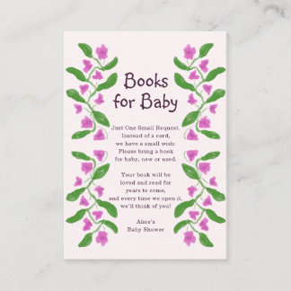 Books for Baby Cute Floral Baby Shower Enclosure Card
