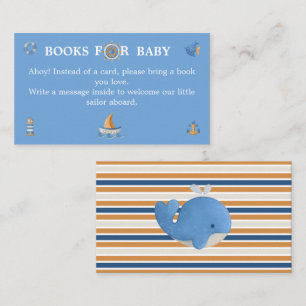 Books for Baby Cute Nautical Baby Shower Enclosure Card