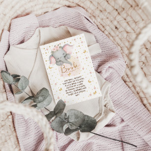 Books for baby Cute Pink Elephant Enclosure Card