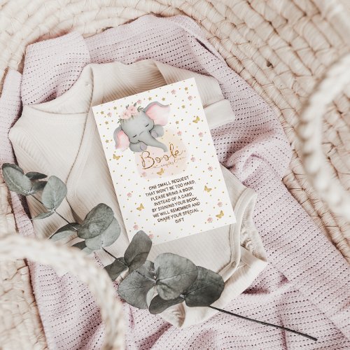Books for baby Cute Pink Elephant  Enclosure Card