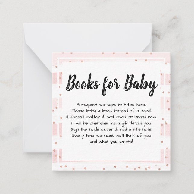 Books For Baby Cute Pink Stripes  Note Card (Front)