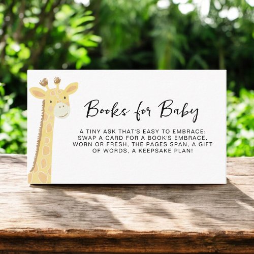 Books for Baby Cute Safari Animals Baby Shower Enclosure Card by Pretty Girly Designs