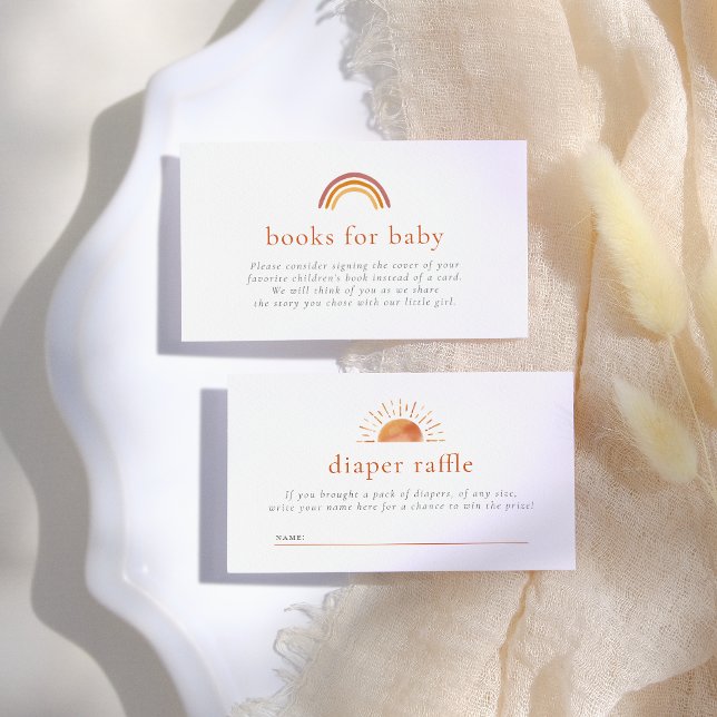 Books for Baby & Diaper Raffle Sun Baby Shower Enclosure Card (Creator Uploaded)