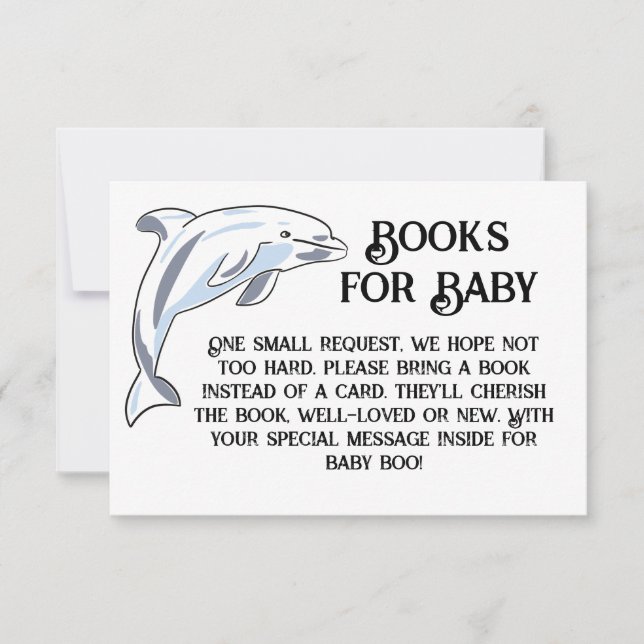 Books for Baby DOLPHIN Invitation (Front)