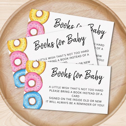 Books For Baby Donuts Baby Shower Enclosure Card