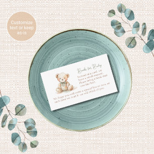 Books for Baby Enclosure Card Bear Baby Shower