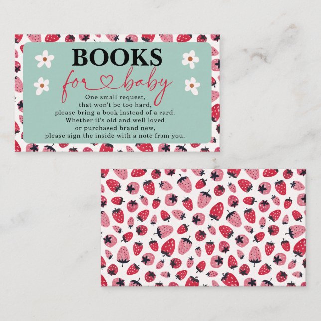 Books for Baby Enclosure Card Berry Baby Shower (Front/Back)
