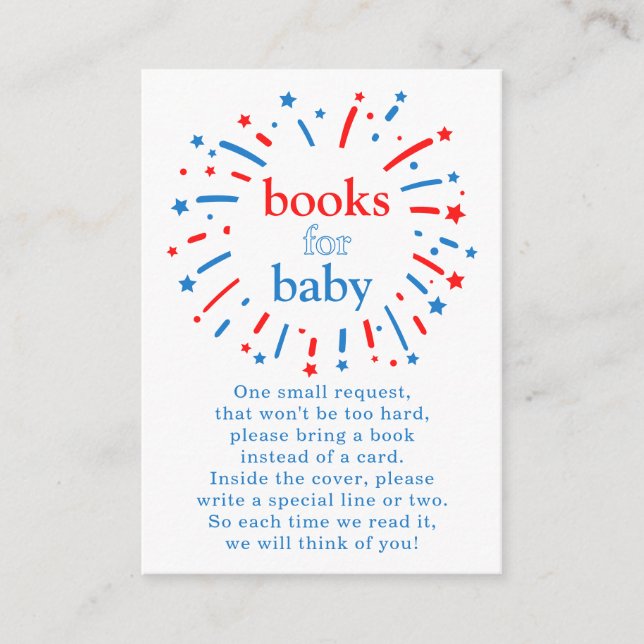 Books for Baby Enclosure Card Red, White & Due (Front)