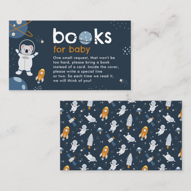 Books for Baby Enclosure Card Space Baby Shower (Front/Back)