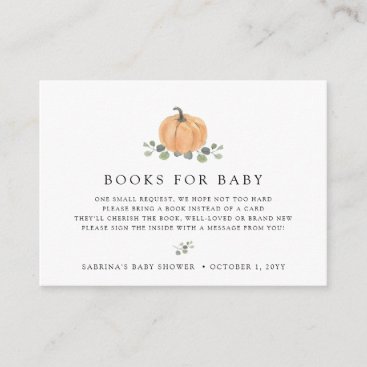 Books for Baby Enclosure | Fall Watercolor Pumpkin