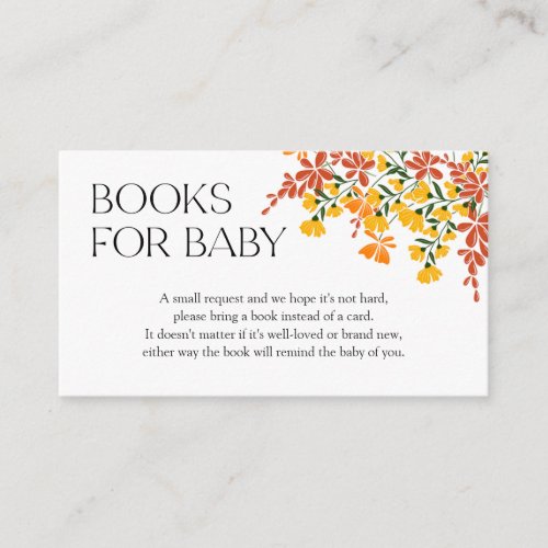  Books for Baby Fall In Love Autumn Baby Shower Enclosure Card