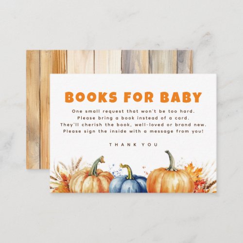 Books For Baby Fall Pumpkins Request Cards