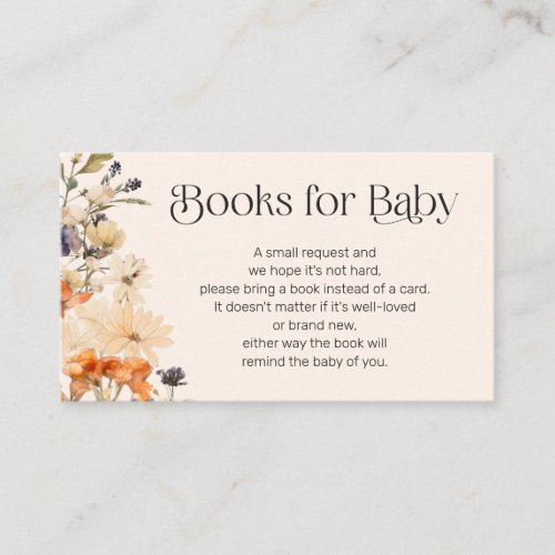 Books for Baby Fall Wildflowers Enclosure Card