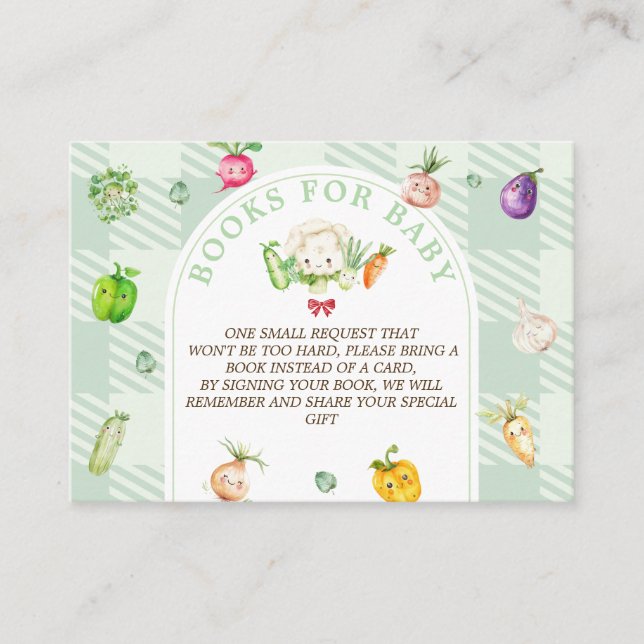 Books For Baby Farmers Market Baby Shower Enclosure Card (Front)