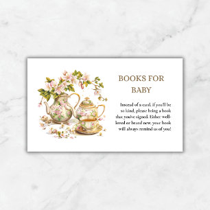 Books for Baby Floral Spring Baby Shower  Enclosure Card