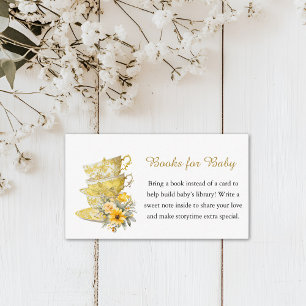 Books For Baby Floral Tea Party Baby Shower Enclosure Card