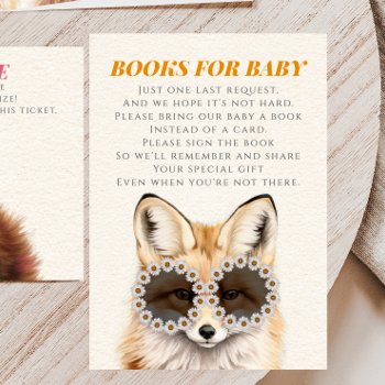 Books For Baby Fox Baby Shower Book Request Enclosure Card by JillsPaperie at Zazzle