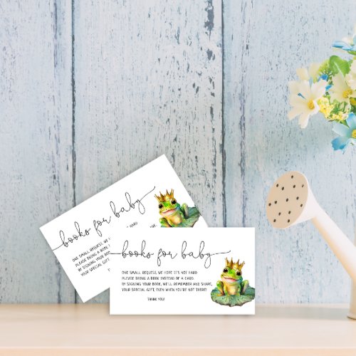 Books for Baby Frog Prince Baby Shower Enclosure Card