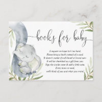 Books for baby gender neutral elephant baby shower enclosure card