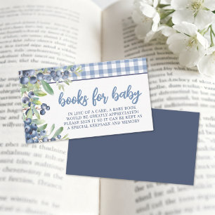 Books For Baby Gingham Berry Sweet Baby Shower Enclosure Card