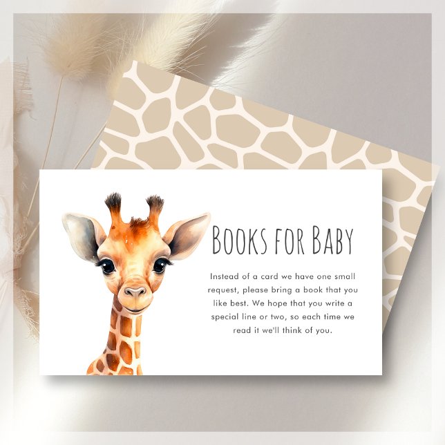 Books for Baby | Giraffe Baby Shower  Enclosure Card (Creator Uploaded)