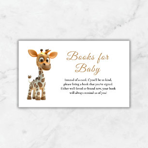 Books for Baby Giraffe Baby Shower Enclosure Card