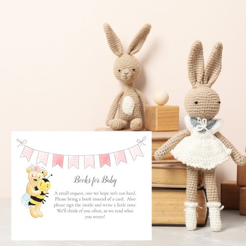 Books For Baby Girl Teddy Bear and Bee Enclosure Card