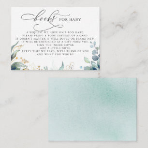 Books For Baby Gold Greenery Request Card
