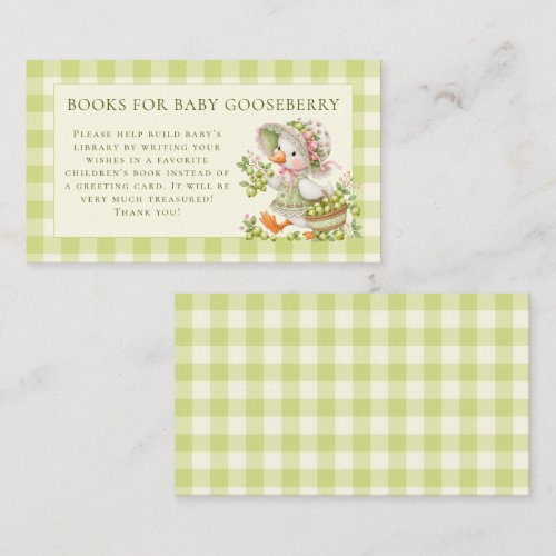 Books for Baby Gooseberry Silly Goose Baby Shower Enclosure Card