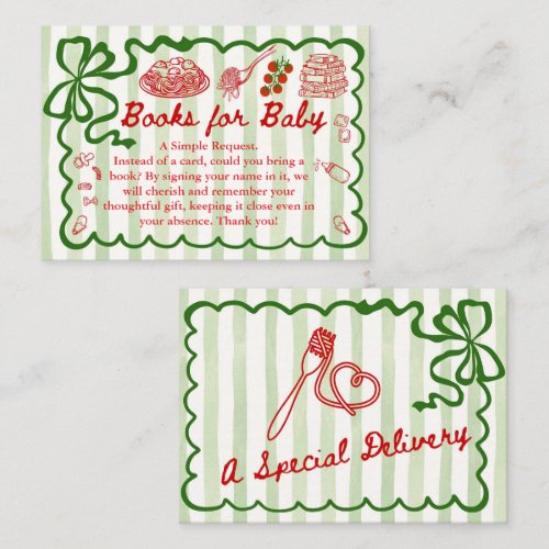 Books for Baby Green Bow Frame Enclosure Card