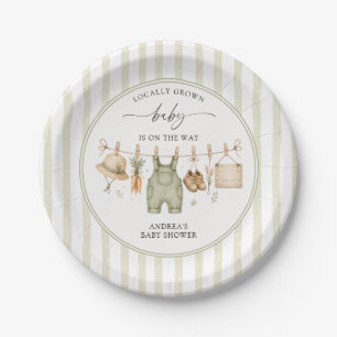 Books for Baby Green Locally Grown Baby Shower Paper Plates