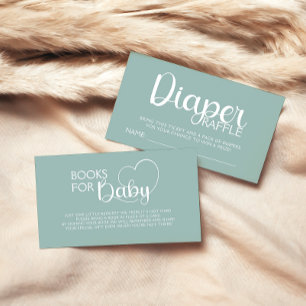 Books For Baby Green Minimal Heart Script Enclosure Card