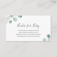 Books for Baby Greenery Eucalyptus Baby Shower Enclosure Card