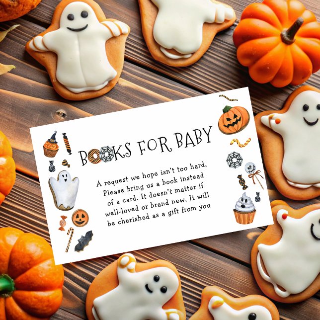 Books for Baby Halloween Baby Shower Enclosure Card (Creator Uploaded)