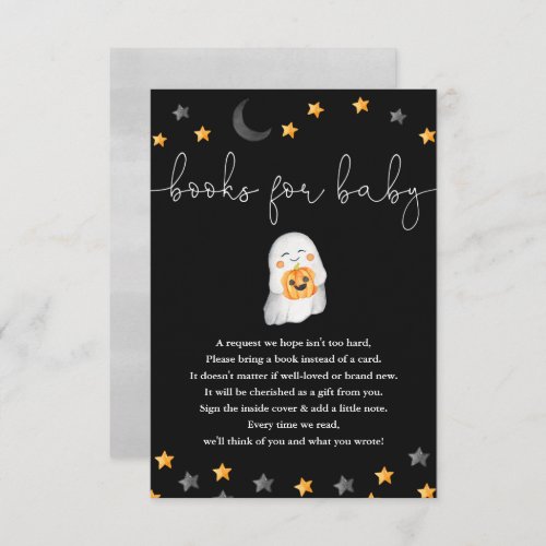 Books for Baby Halloween ghost baby shower Enclosure Card