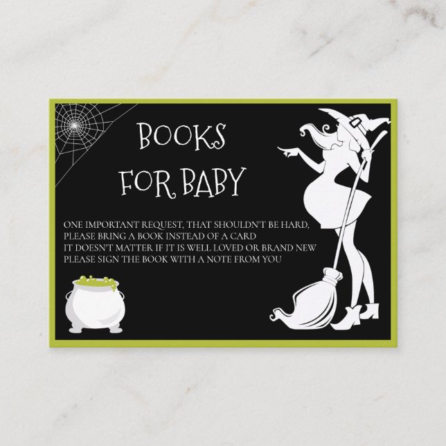 Books for Baby Halloween Pregnant witch  Enclosure Card (Front)