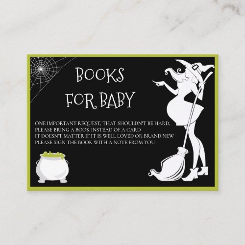 Books for Baby Halloween Pregnant witch  Enclosure Card