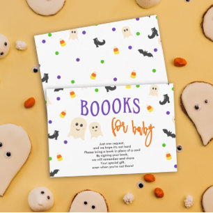 Books for Baby Halloween Shower Baby Book Request Enclosure Card