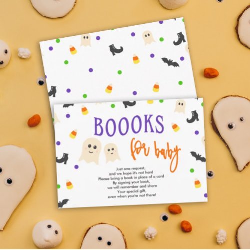 Books for Baby Halloween Shower Baby Book Request Enclosure Card