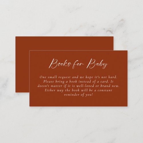 Books for Baby Hello Baby Shower Minimal Copper En Enclosure Card