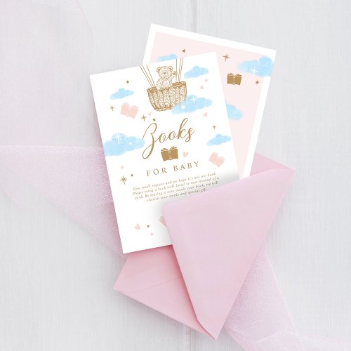 Books for Baby Hot Air Balloon Teddy Bear Pink  Enclosure Card