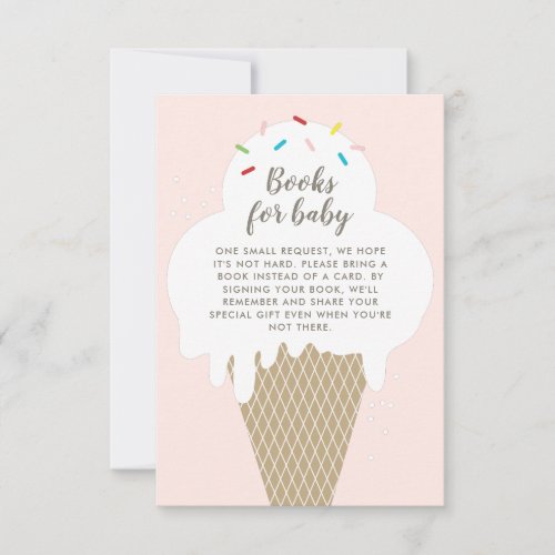 Books for Baby Ice Cream Pink Baby Shower Invitation