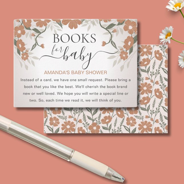  Books for Baby in Bloom Shower Gender Neutral Enclosure Card (Creator Uploaded)