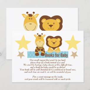Books For Baby in Lieu of Baby Shower Note Card