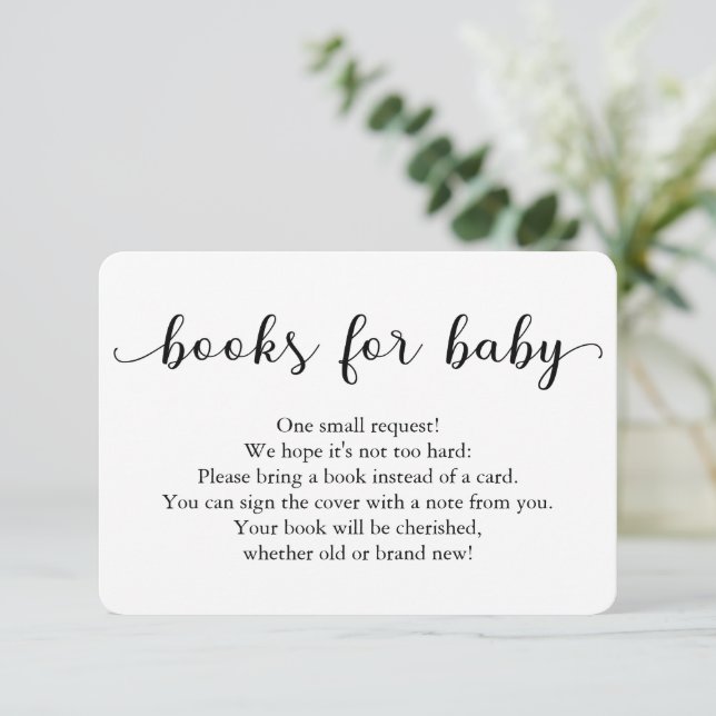 Books for Baby Insert Card for Baby Shower (Standing Front)