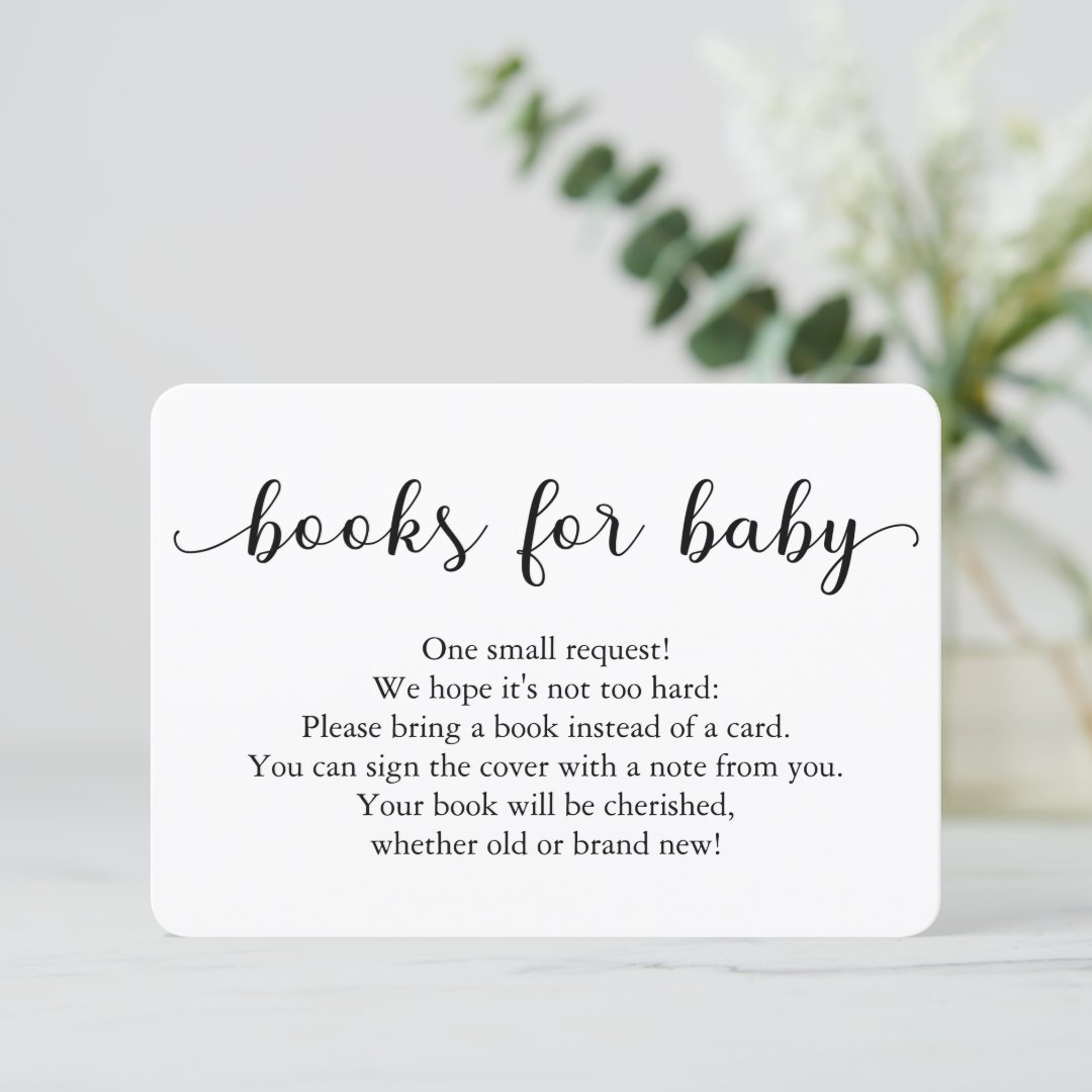 Books for Baby Insert Card for Baby Shower Zazzle