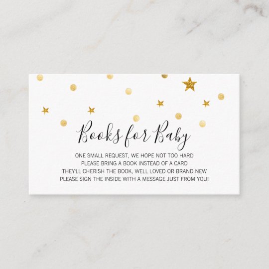 Books for Baby insert card with gold glitter | Zazzle.com