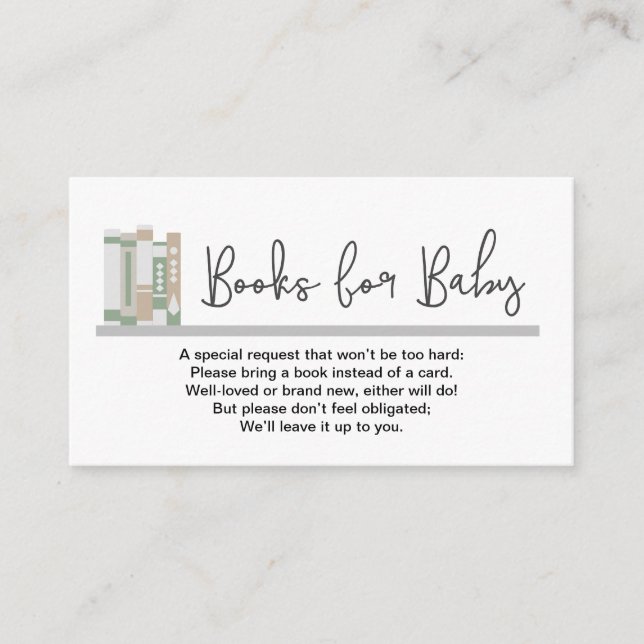 Books for Baby instead of Card Gender Neutral (Front)