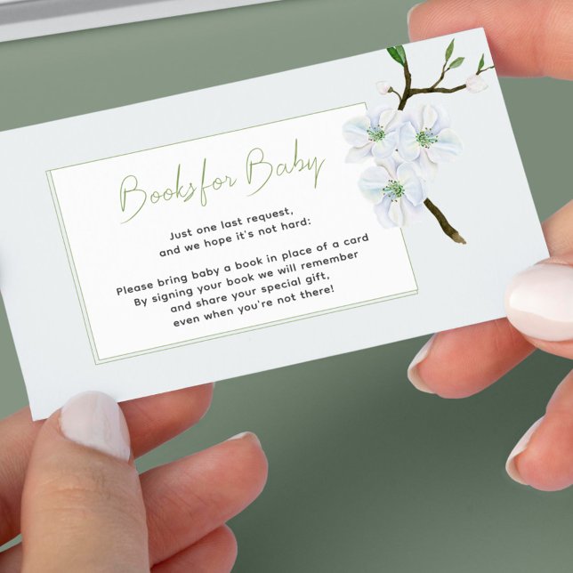Books for Baby light blue spring baby shower Enclosure Card (Creator Uploaded)